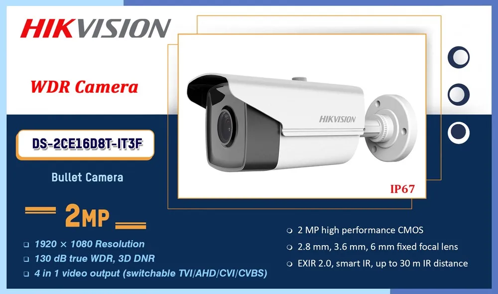 Hikvision 2MP Outdoor Bullet CCTV Camera DS-2CE16D8T-IT3F