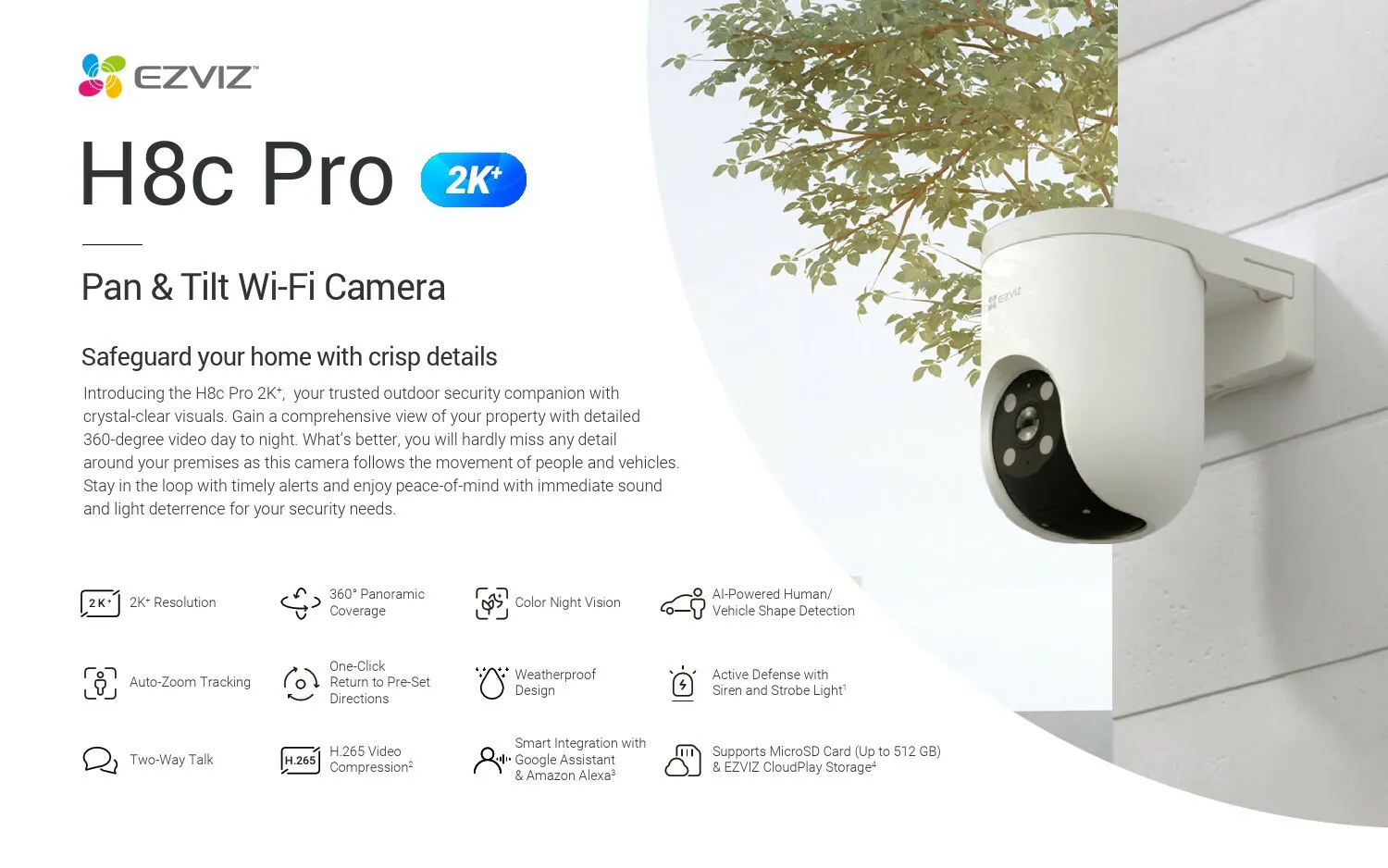EZVIZ H8c Pro 2K – Smart Outdoor Pan/Tilt Camera for Dubai Homes - Image 2